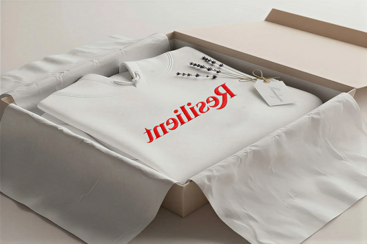 Resilient Embroidered Mirror Hoodie. Premium Oversized Unisex Affirmation Sweatshirt for Healing, Comfort And Emotional Strength.