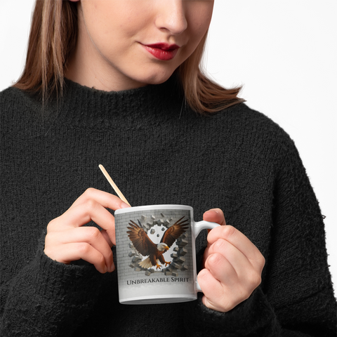 Unbreakable Spirit Eagle Mug | Inspirational Coffee Cup | Strength & Resilience Gift | Spiritual Self Care Mug | Healing Empowerment Mug