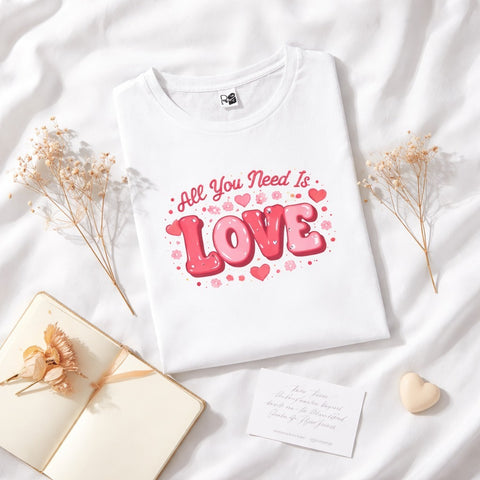 All You Need Is Love T-Shirt – Inspirational Script Graphic Tee