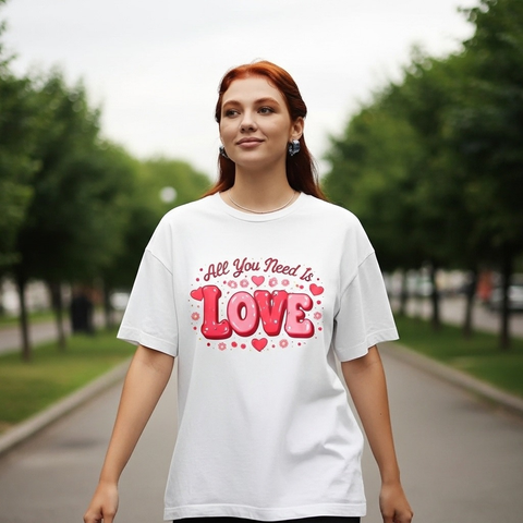 All You Need Is Love T-Shirt – Inspirational Script Graphic Tee