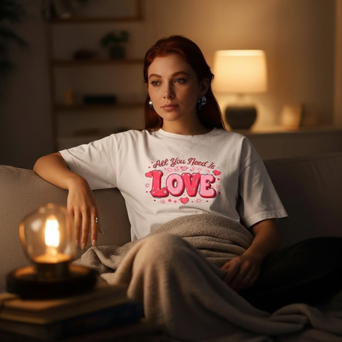 All You Need Is Love T-Shirt – Inspirational Script Graphic Tee