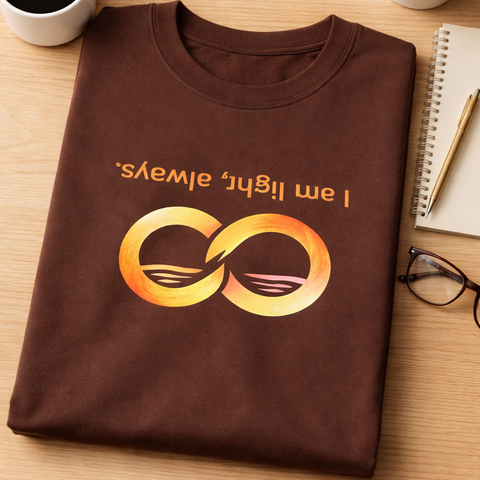 I Am Light Always — Upside-Down Affirmation Infinity Crewneck