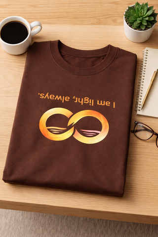I Am Light Always — Upside-Down Affirmation Infinity Crewneck