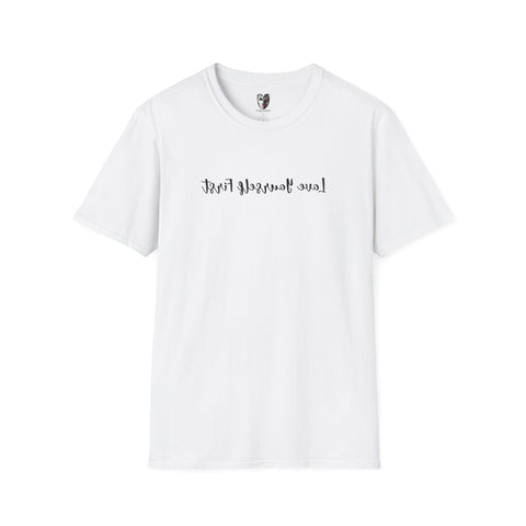 Love Yourself First — Mirror Affirmation Tee (Text Only)