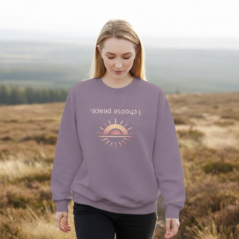I Choose Peace — Upside-Down Affirmation Crewneck