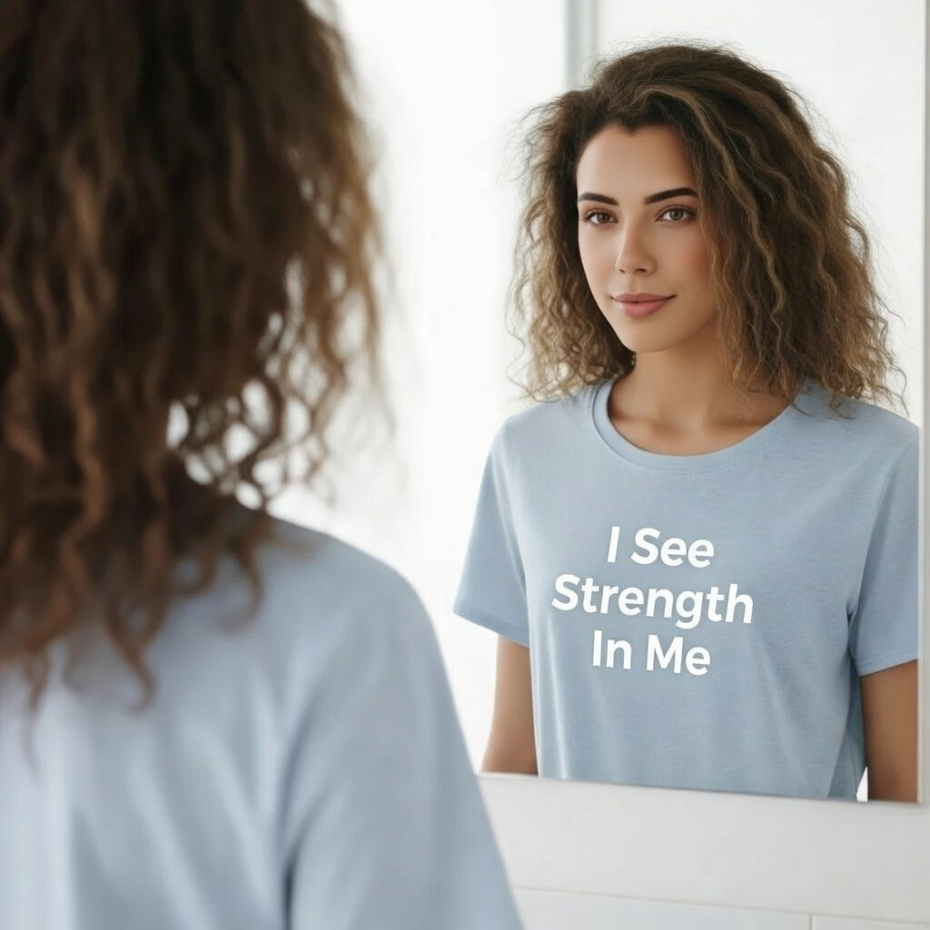 i see strength in me mirror affirmation t shirt self confidence graphic