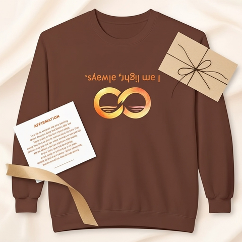I am light, always — Upside-Down Affirmation Crewneck