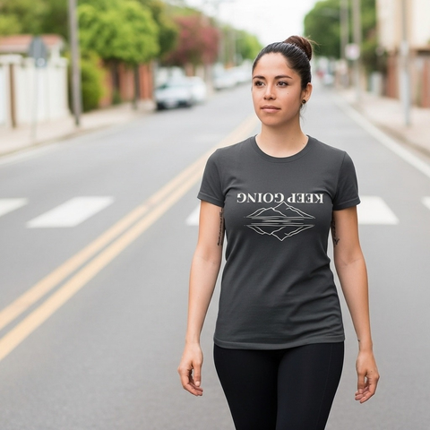 Keep Going — Upside Down Affirmation T-Shirt | Private Reminder of Strength And Resilience