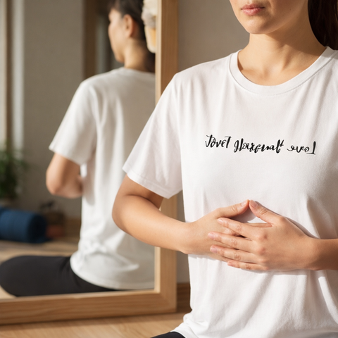 Love Yourself First — Mirror Affirmation Tee (Text Only)