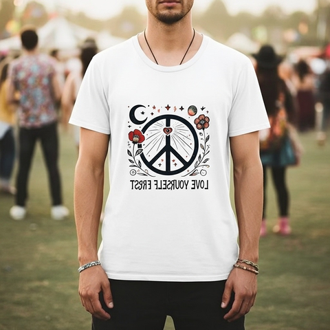 Love Yourself First Mirror Affirmation T-Shirt for Self Love & Healing