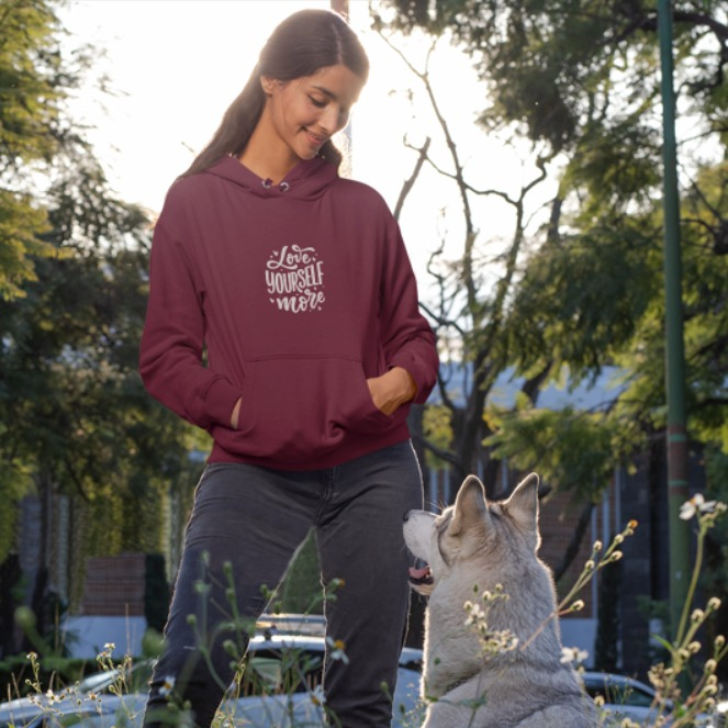 love yourself more mirror affirmation hoodie self love recovery sweatshirt