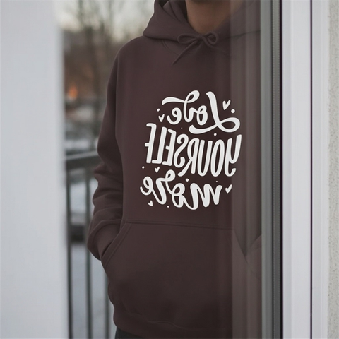 love yourself more mirror affirmation hoodie self love recovery sweatshirt