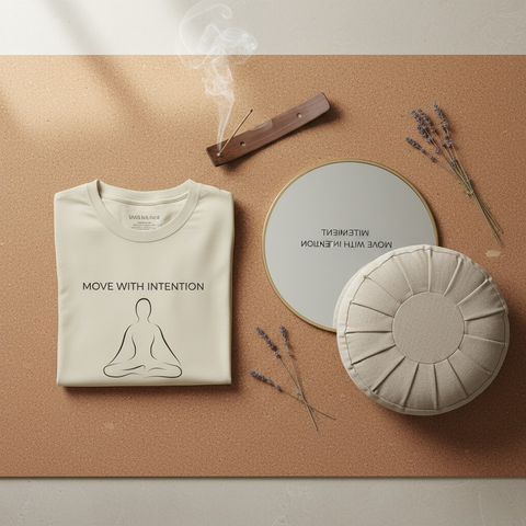 move with intention minimal t-shirt pilates yoga breathable graphic