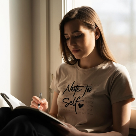 Note to Self T‑Shirt Just for You. Inspirational Script Graphic