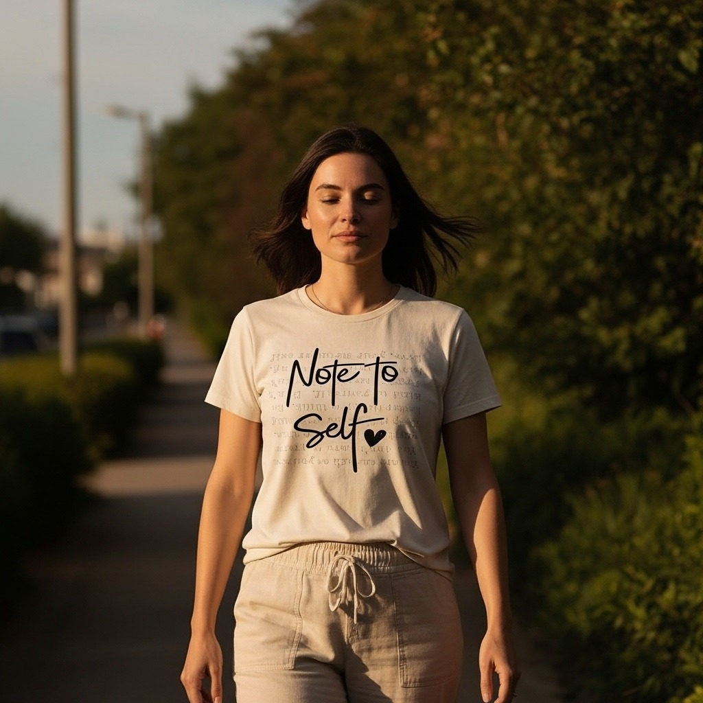Note to Self T‑Shirt Just for You. Inspirational Script Graphic