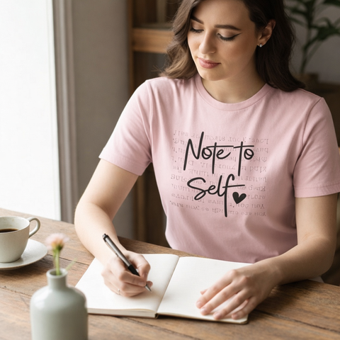 Note to Self T‑Shirt Just for You. Inspirational Script Graphic