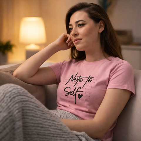 Note to Self T‑Shirt Just for You. Inspirational Script Graphic