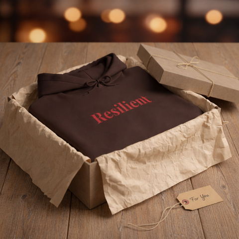 Resilient Embroidered Mirror Hoodie – Premium Oversized Unisex Affirmation