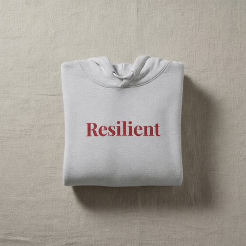 Resilient Embroidered Mirror Hoodie – Premium Oversized Unisex Affirmation