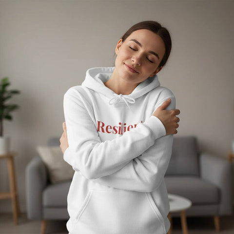 Resilient Embroidered Mirror Hoodie – Premium Oversized Unisex Affirmation