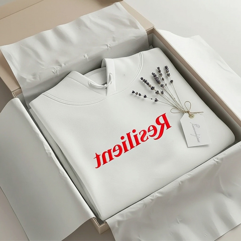 Resilient Embroidered Mirror Hoodie – Premium Oversized Unisex Affirmation