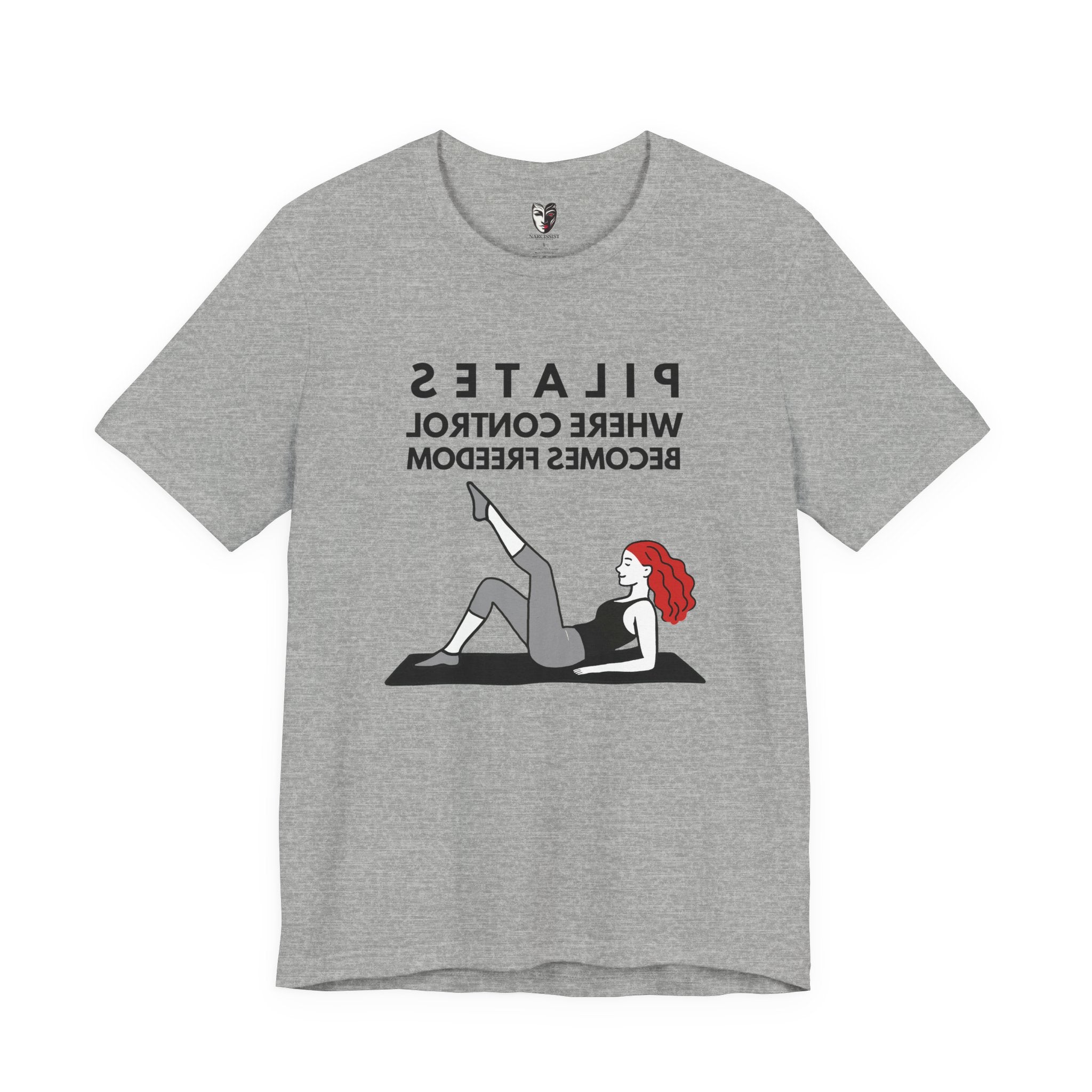 pilates affirmation t shirt where control becomes freedom mirror yoga tee