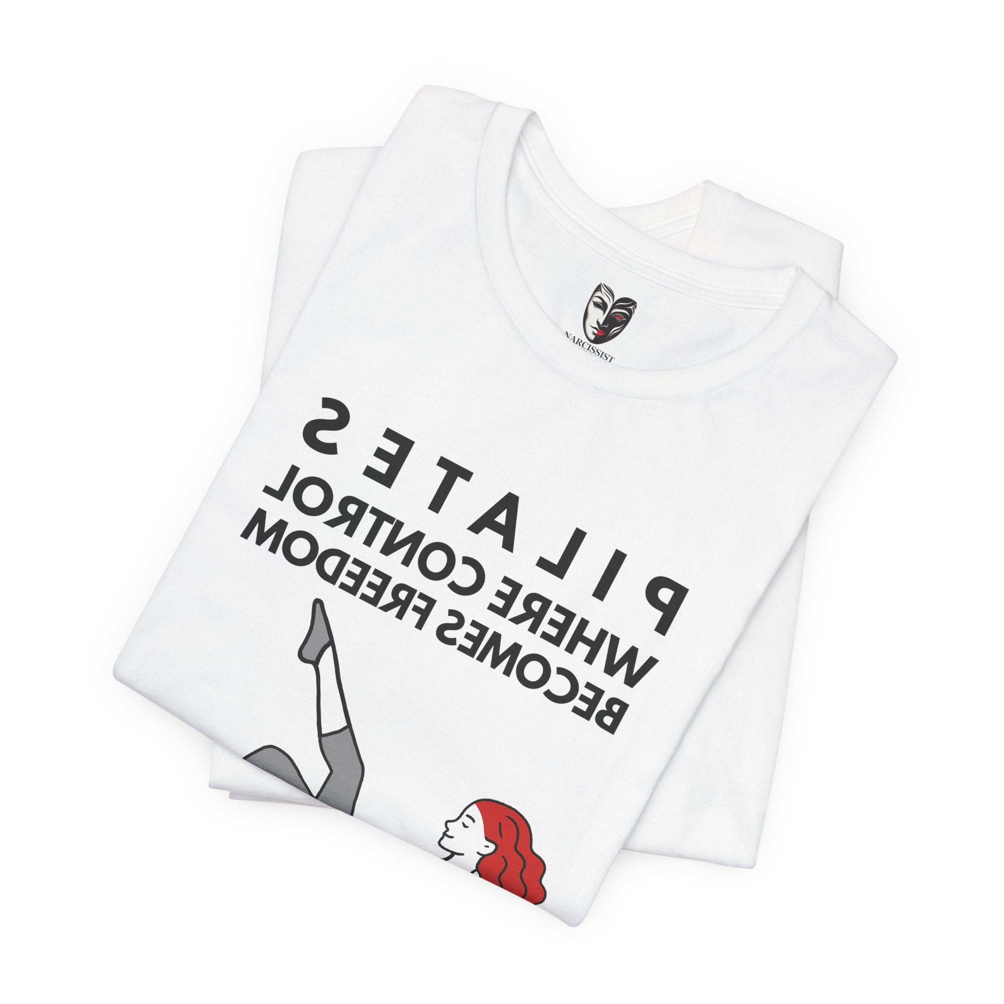 pilates affirmation t shirt where control becomes freedom mirror yoga tee