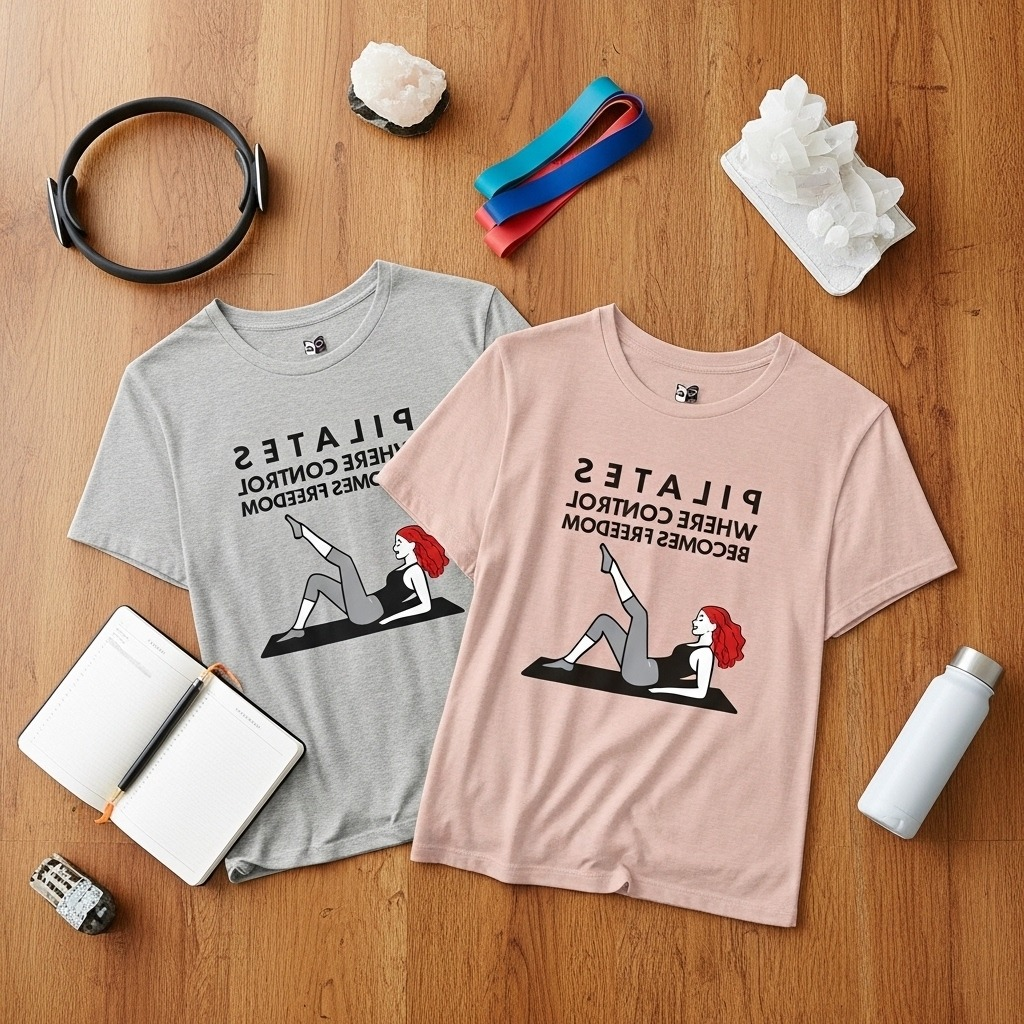 pilates affirmation t shirt where control becomes freedom mirror yoga tee