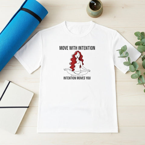 move with intention t-shirt pilates yoga mindful movement graphic