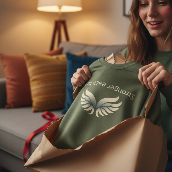 stronger each  turn  Upside-Down Affirmation Raven Wings Sweatshirt  Cozy Crewneck